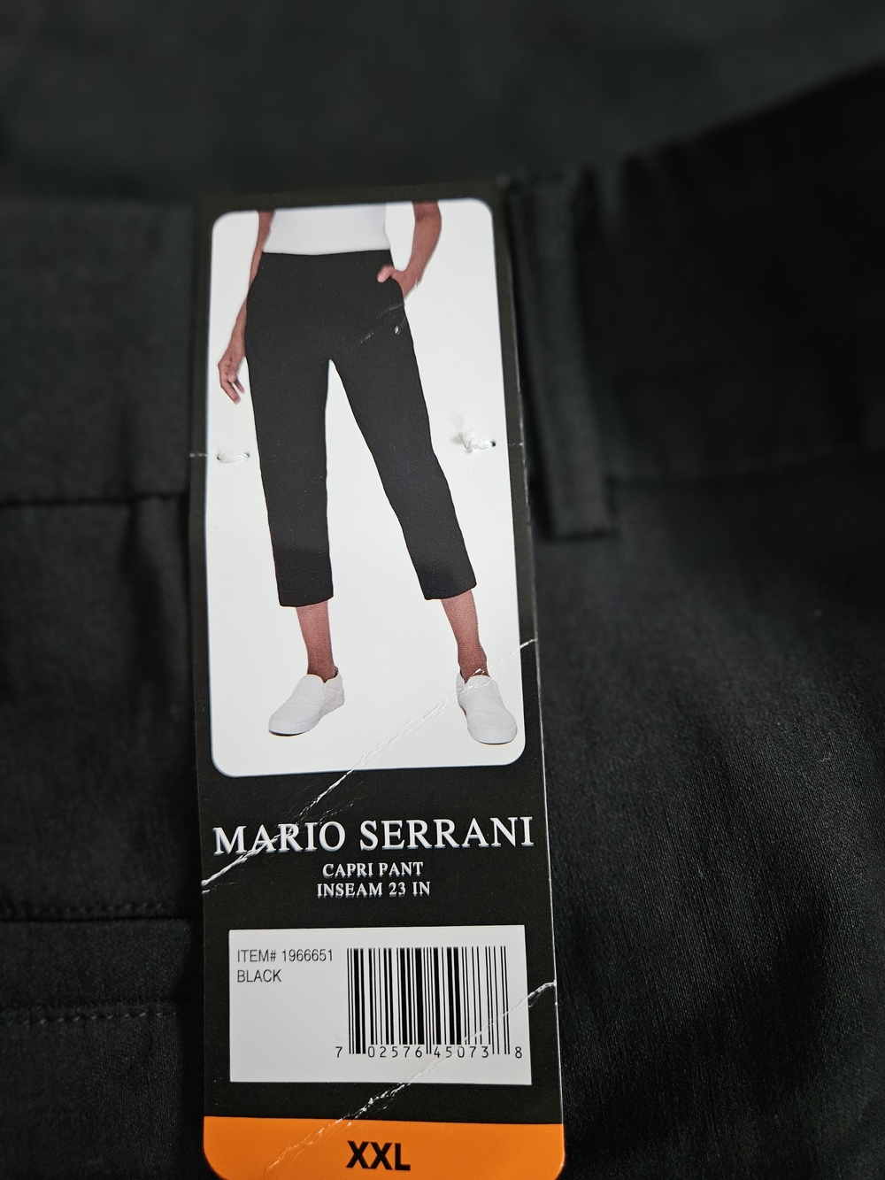 Mario Serrani Women's Black Capri Jeans - Black P310